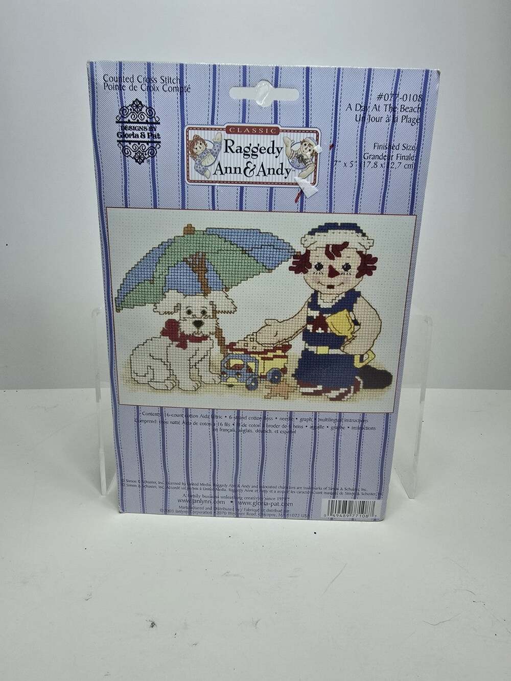 Designs by Gloria & Pat Classic Raggedy Ann & Andy "Beach Day" Cross Stitch Kit